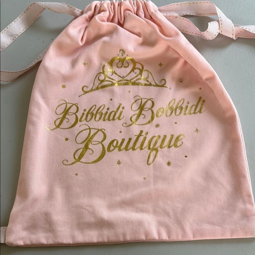 Bibbidi Bobbiti Boutique - from Disney - pink drawstring cinch bag.  Light pink